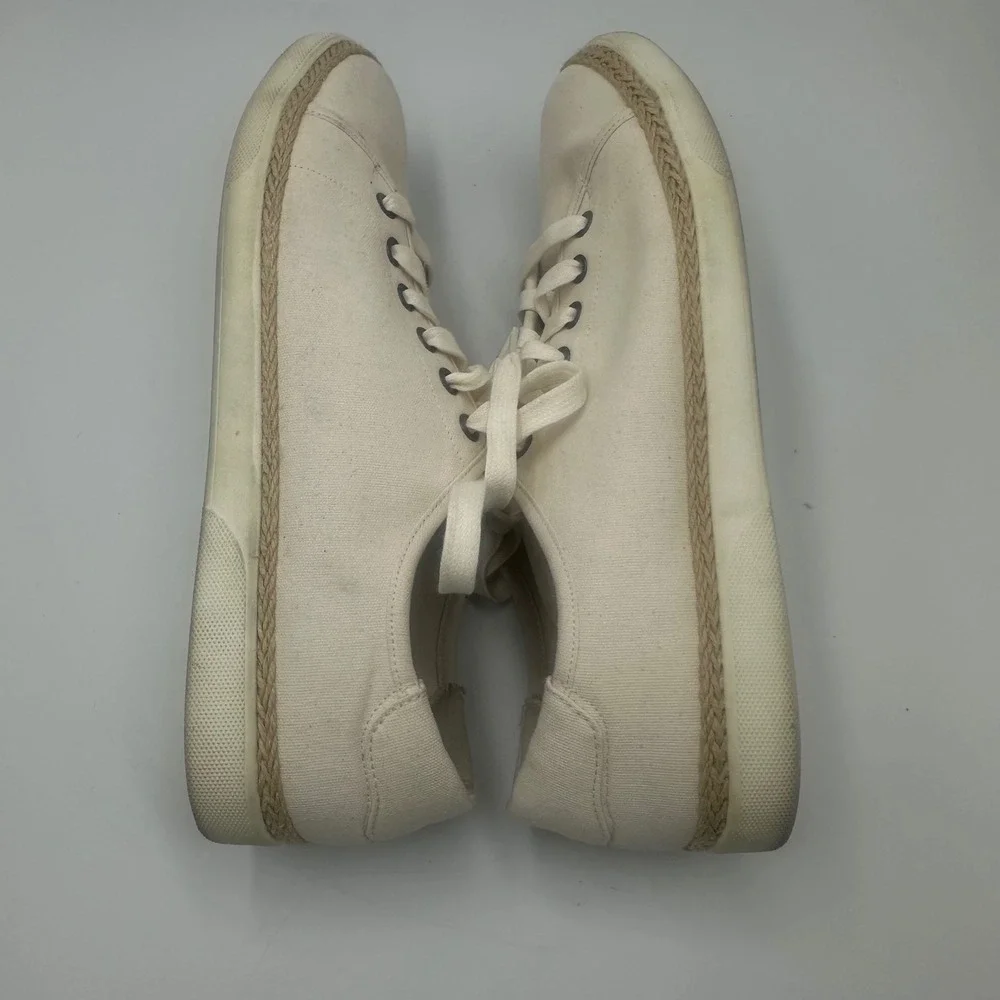 Vionic Hattie Sneakers Womens 11 Cream Canvas Espadrille Low Top Lace Up VS223